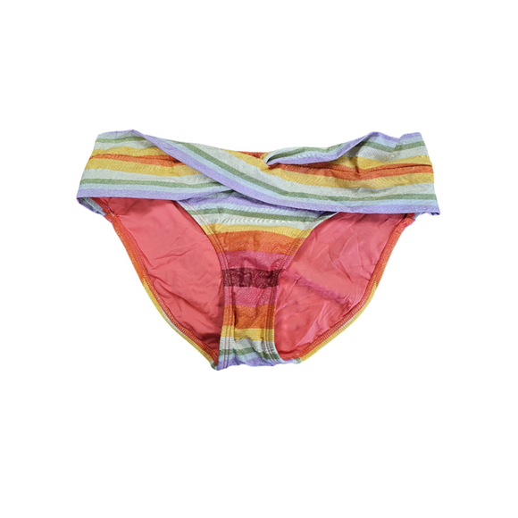 NWOT Robin Piccone Shiny Rainbow Bikini Bottom Sz L - Picture 2 of 8